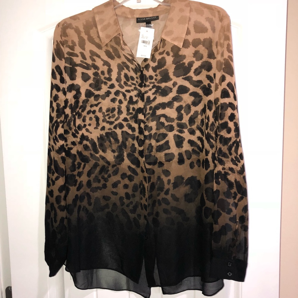 Lane Bryant Ombre Leopard Print Blouse
